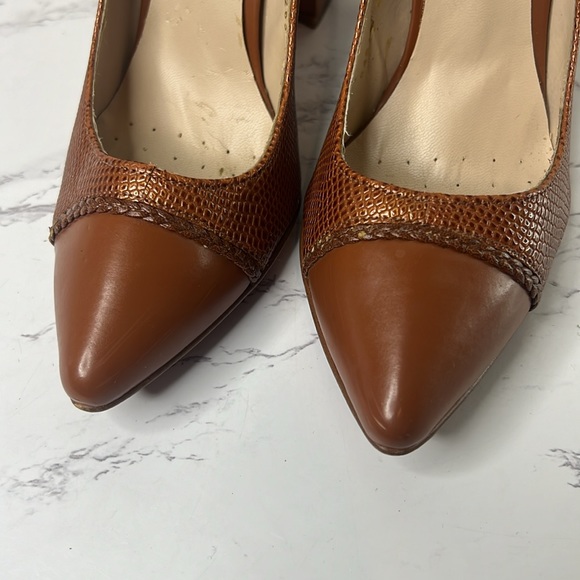 ANDREA PREMIUM Pump Block Brown Heels Women Size 7 - Picture 10 of 16